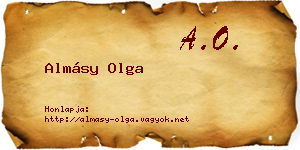 Almásy Olga névjegykártya